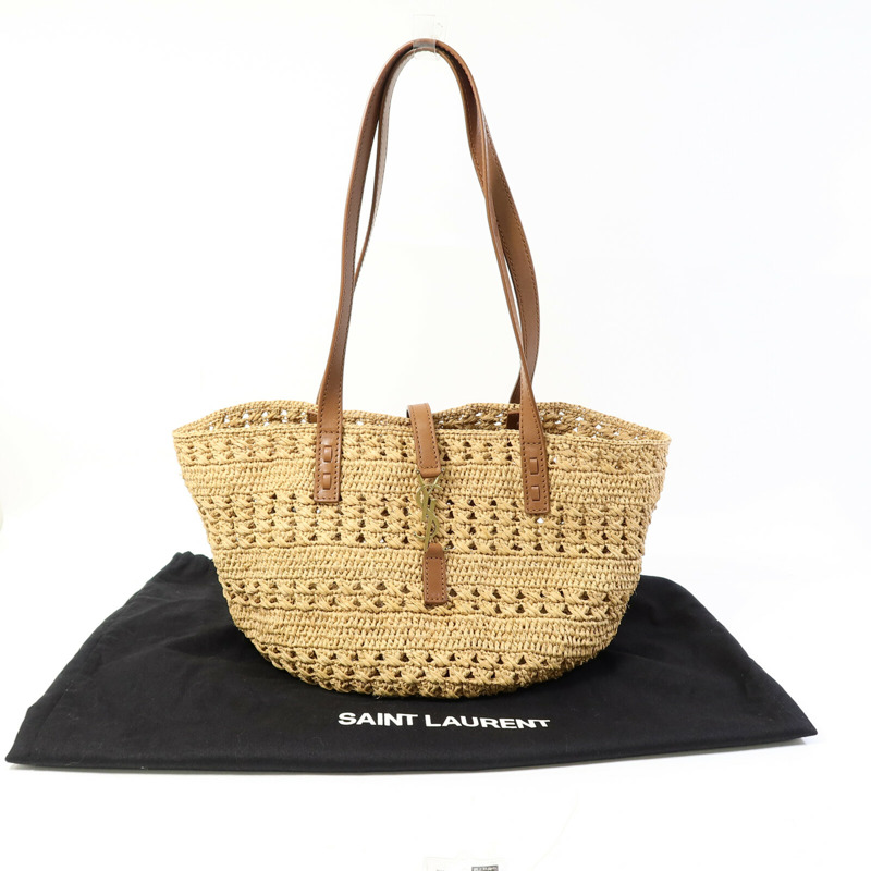 YVES SAINT LAURENT Raffia Small Panier Tote Bag手挽袋-8