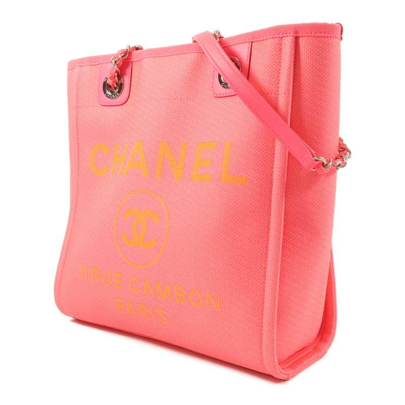 CHANEL 帆布Deauville PM Tote Bag鏈帶肩背袋-2