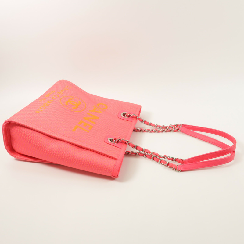 CHANEL 帆布Deauville PM Tote Bag鏈帶肩背袋-8