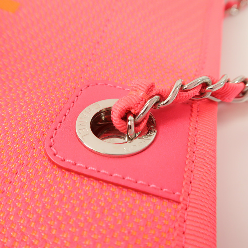 CHANEL 帆布Deauville PM Tote Bag鏈帶肩背袋-14