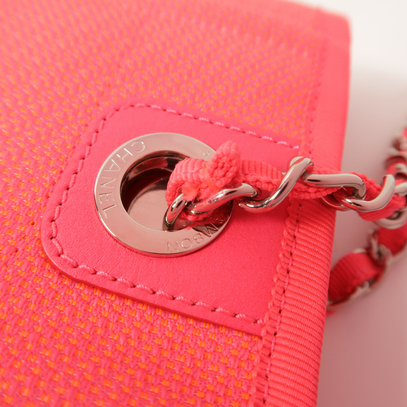 CHANEL 帆布Deauville PM Tote Bag鏈帶肩背袋-15