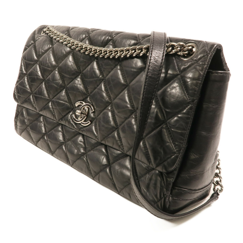 CHANEL 牛皮皮革Chain Shoulder銀扣鏈帶肩背袋-2