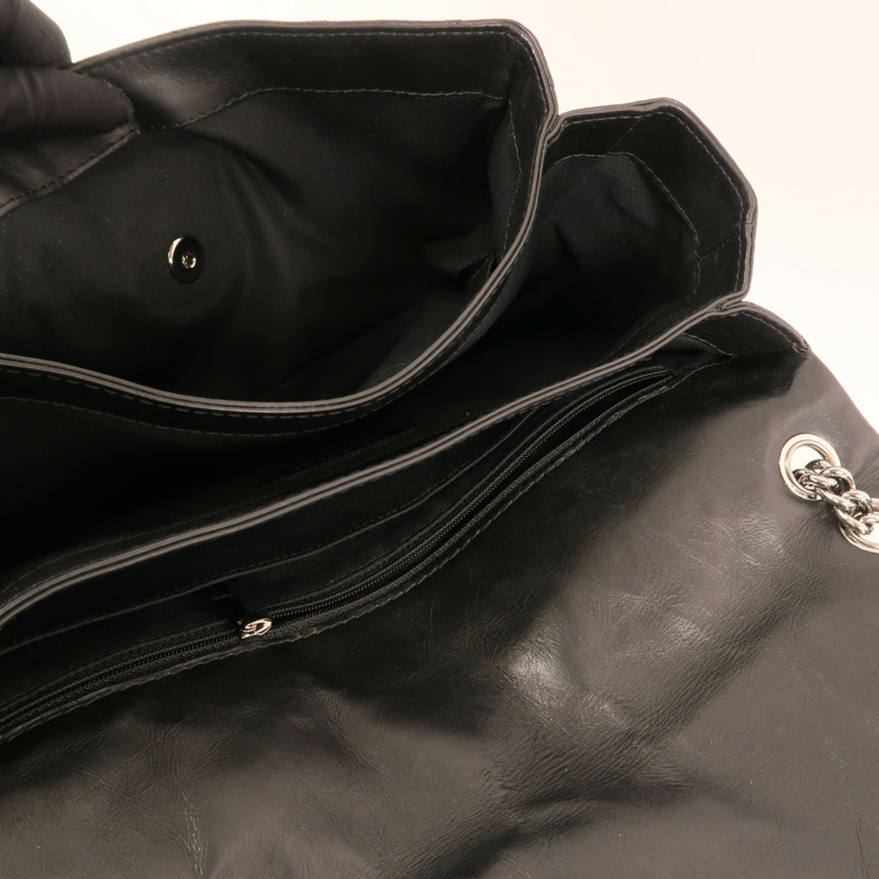 CHANEL 牛皮皮革Chain Shoulder銀扣鏈帶肩背袋-4