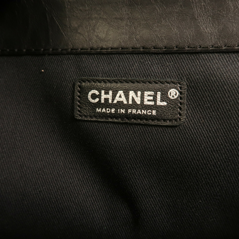 CHANEL 牛皮皮革Chain Shoulder銀扣鏈帶肩背袋-5