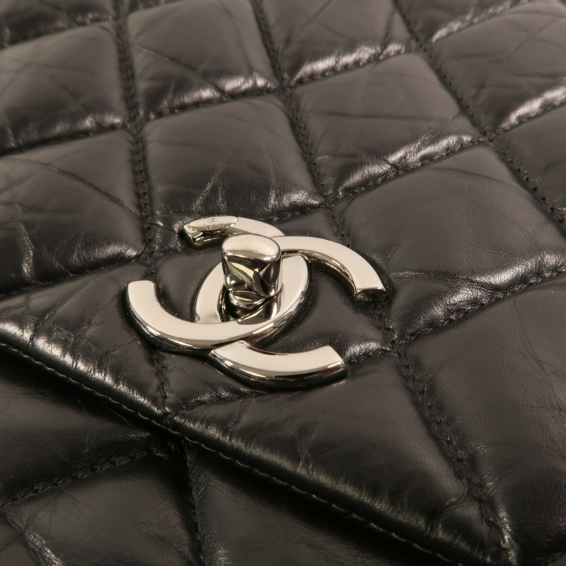 CHANEL 牛皮皮革Chain Shoulder銀扣鏈帶肩背袋-8