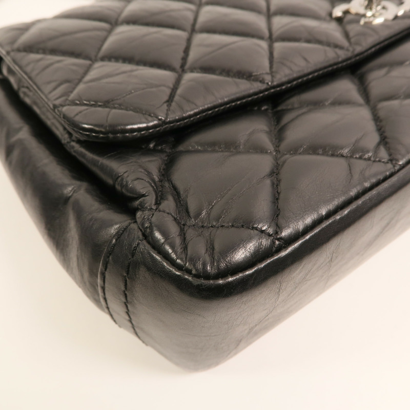 CHANEL 牛皮皮革Chain Shoulder銀扣鏈帶肩背袋-11