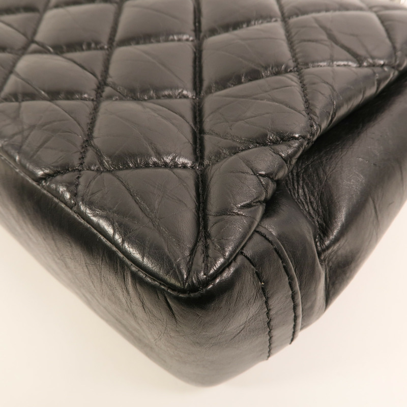 CHANEL 牛皮皮革Chain Shoulder銀扣鏈帶肩背袋-13