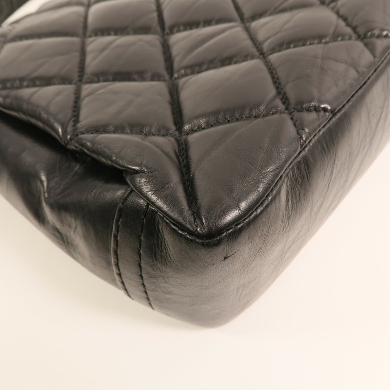 CHANEL 牛皮皮革Chain Shoulder銀扣鏈帶肩背袋-14