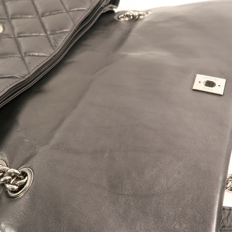 CHANEL 牛皮皮革Chain Shoulder銀扣鏈帶肩背袋-15