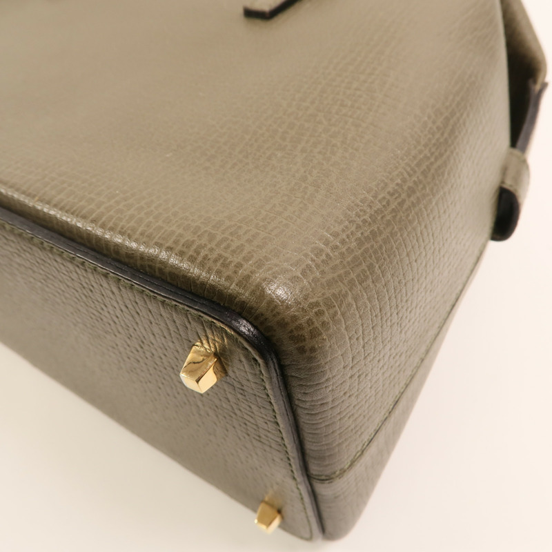 LOEWE 牛皮皮革Handbag金扣手挽袋-9