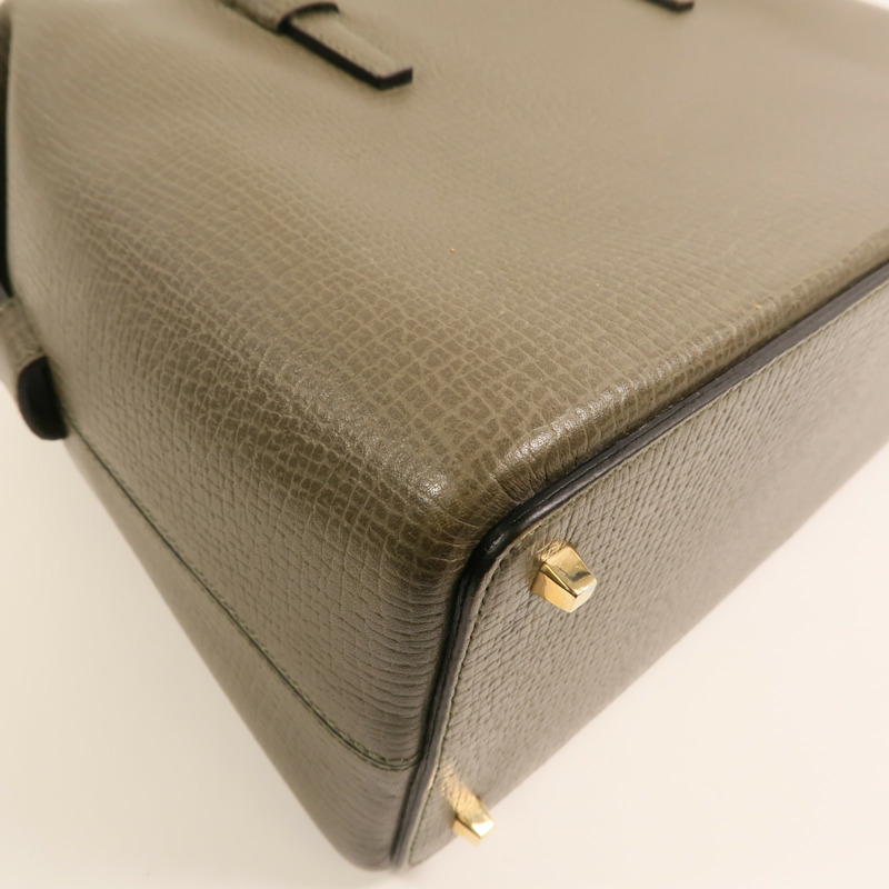 LOEWE 牛皮皮革Handbag金扣手挽袋-10