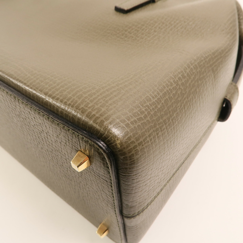 LOEWE 牛皮皮革Handbag金扣手挽袋-11