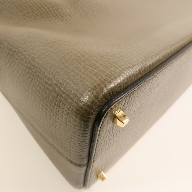 LOEWE 牛皮皮革Handbag金扣手挽袋-12