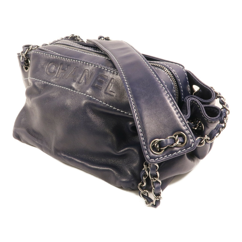 CHANEL 羊皮皮革Shoulder Bag銀扣鏈帶肩背袋-2