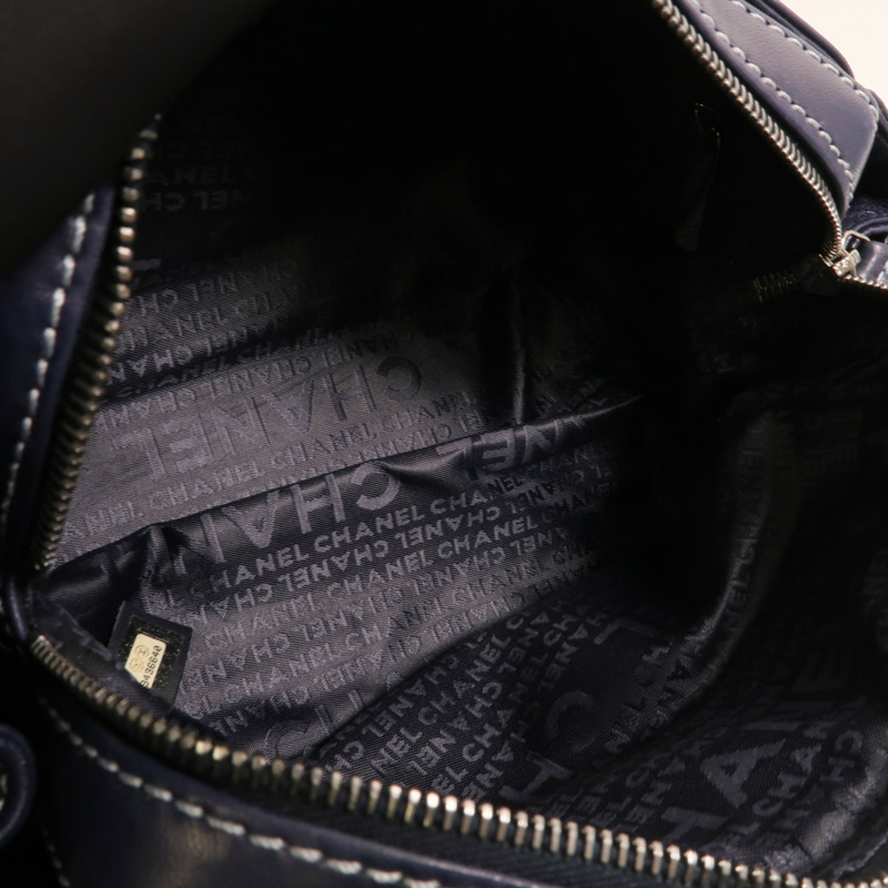 CHANEL 羊皮皮革Shoulder Bag銀扣鏈帶肩背袋-4