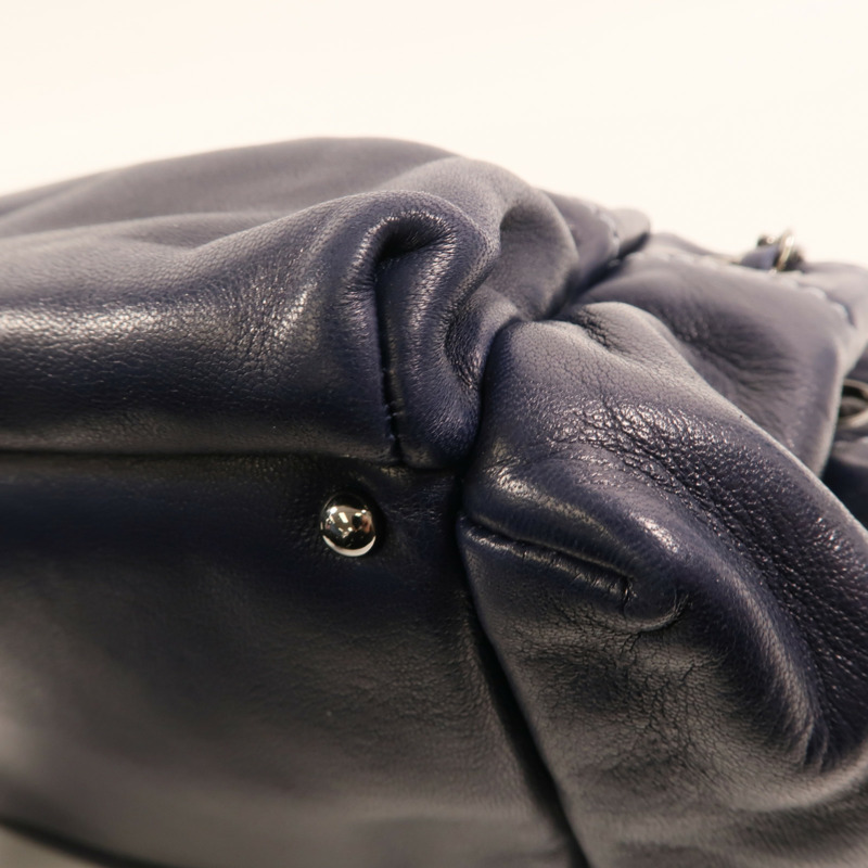 CHANEL 羊皮皮革Shoulder Bag銀扣鏈帶肩背袋-11