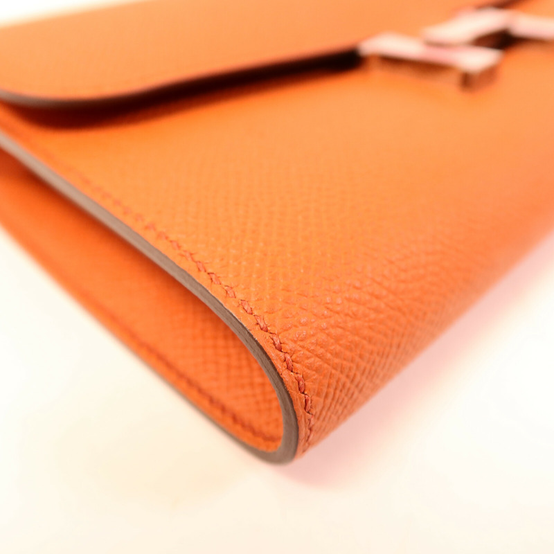 HERMES Epsom皮革Constance To Go銀扣肩背袋Terre Battue/Pink-10