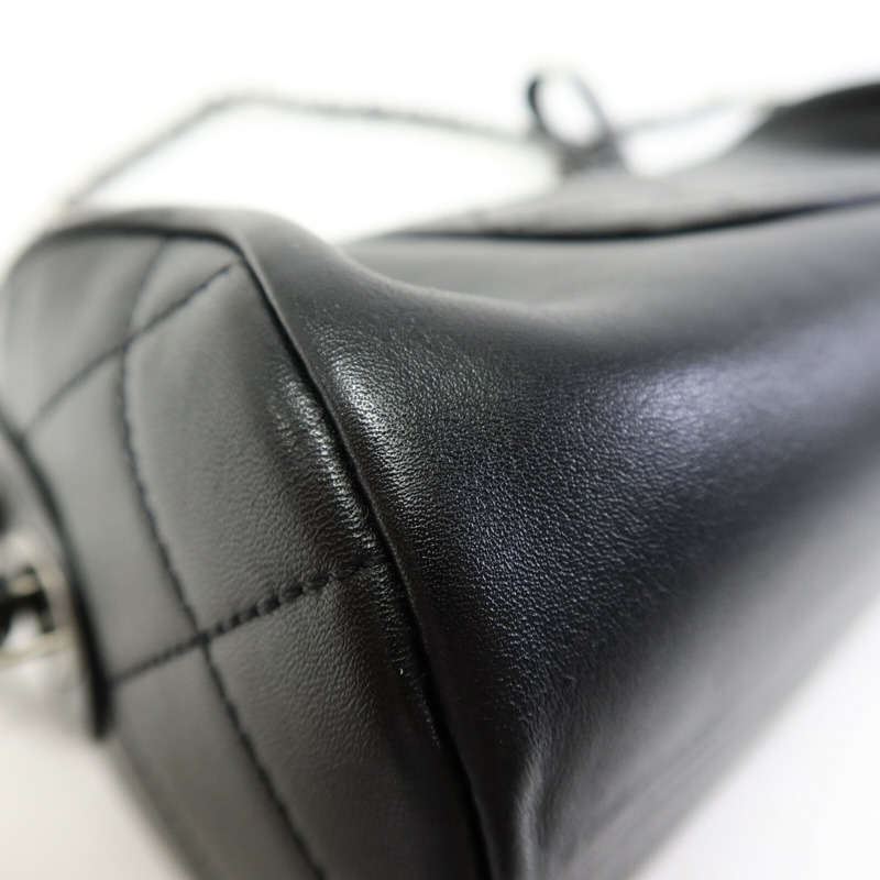 CHANEL 牛皮皮革Bowling Chain Shoulder鏈帶肩背袋-13