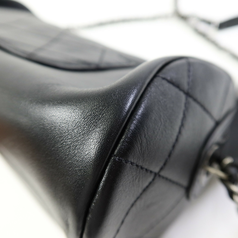 CHANEL 牛皮皮革Bowling Chain Shoulder鏈帶肩背袋-14