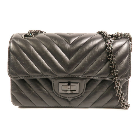 CHANEL 牛皮皮革Mini 2.55鏈帶肩背袋