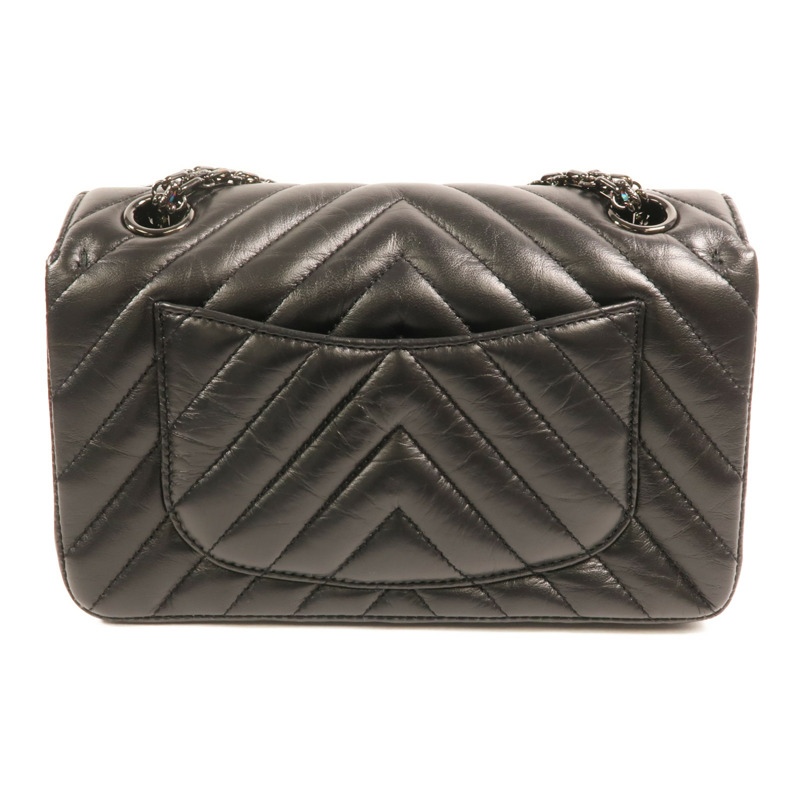 CHANEL 牛皮皮革Mini 2.55鏈帶肩背袋-1