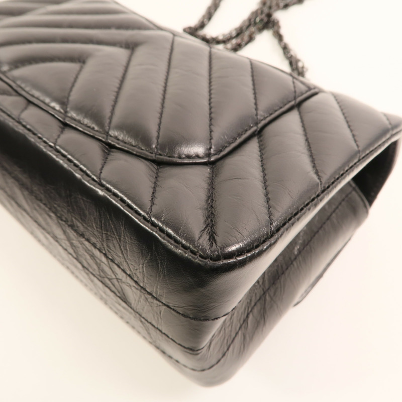 CHANEL 牛皮皮革Mini 2.55鏈帶肩背袋-13