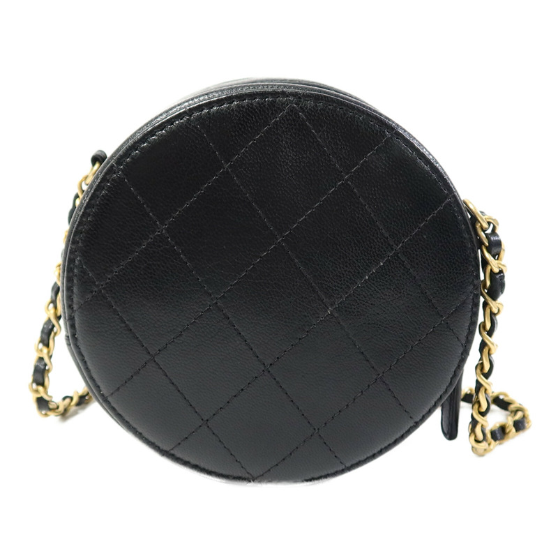 CHANEL 牛皮皮革Round Pear Bag金扣鏈帶肩背袋-2