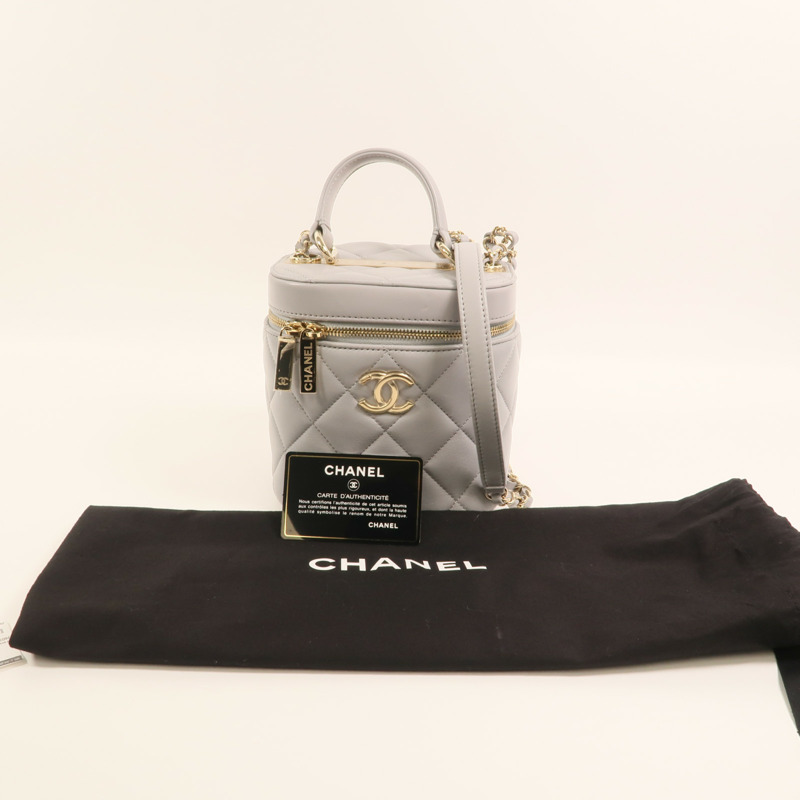 CHANEL 羊皮皮革Trendy CC Vanity Case金扣手挽肩背兩用袋-9