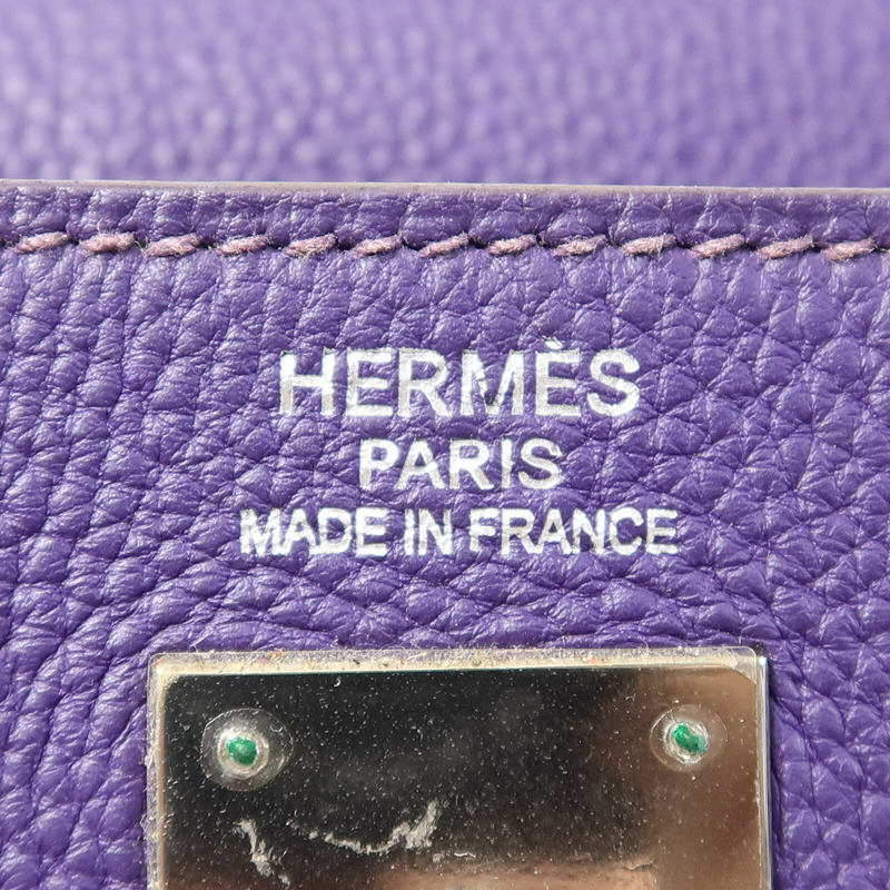 HERMES Togo皮革Kelly 35銀扣手挽肩背兩用袋Iris-5