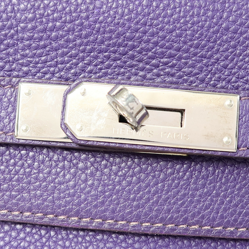HERMES Togo皮革Kelly 35銀扣手挽肩背兩用袋Iris-7
