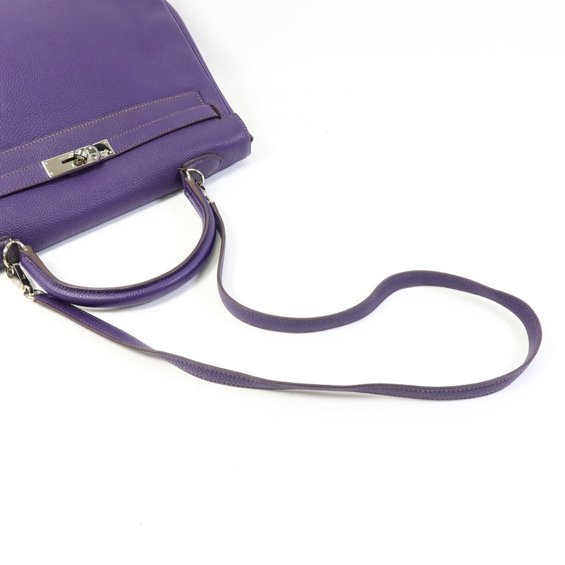 HERMES Togo皮革Kelly 35銀扣手挽肩背兩用袋Iris-10