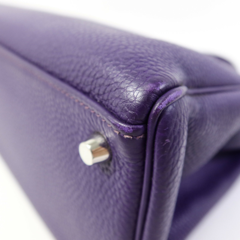 HERMES Togo皮革Kelly 35銀扣手挽肩背兩用袋Iris-13