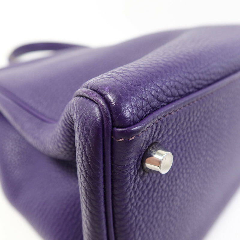 HERMES Togo皮革Kelly 35銀扣手挽肩背兩用袋Iris-14