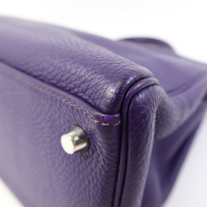 HERMES Togo皮革Kelly 35銀扣手挽肩背兩用袋Iris-15