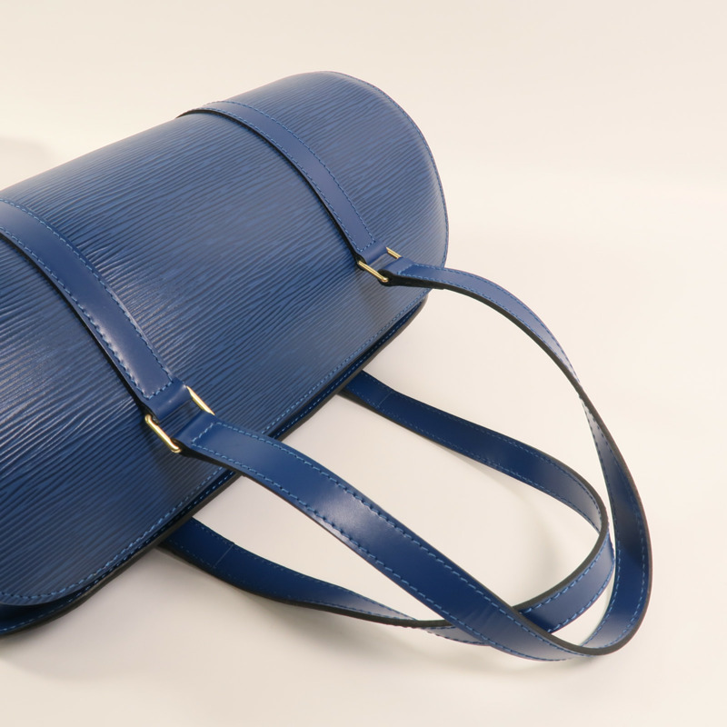 LOUIS VUITTON Epi Soufflot手挽袋藍色-7