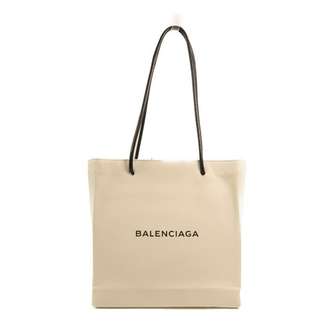 BALENCIAGA 牛皮皮革Tote Bag銀扣肩背袋
