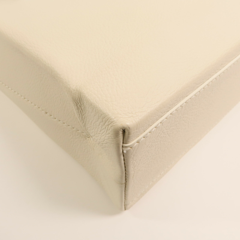 BALENCIAGA 牛皮皮革Tote Bag銀扣肩背袋-10