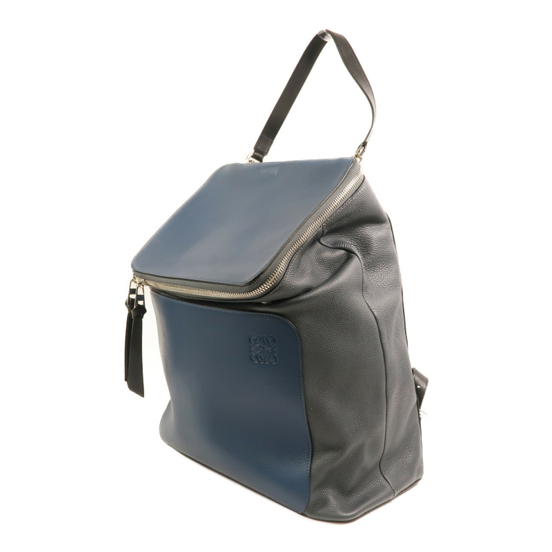 LOEWE 牛皮皮革Backpack銀扣背包-2