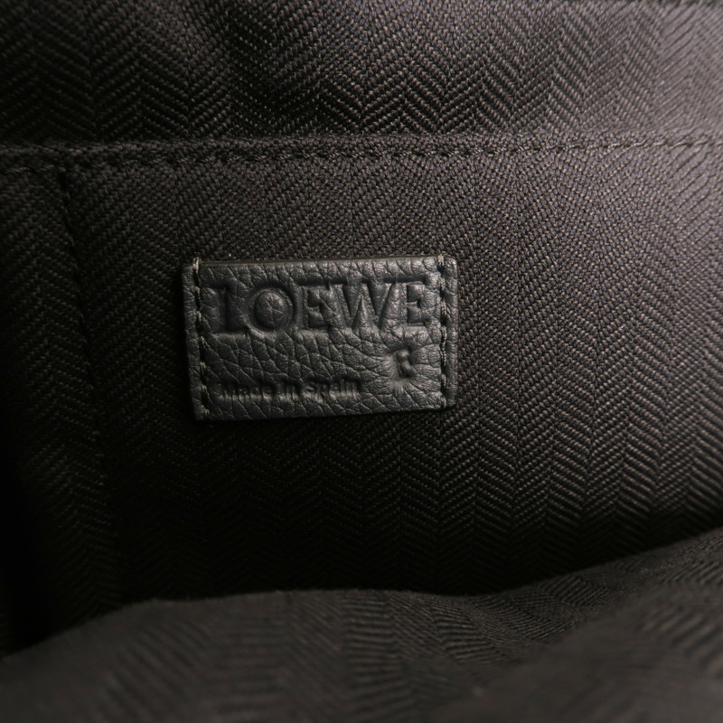 LOEWE 牛皮皮革Backpack銀扣背包-5