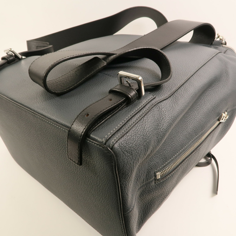 LOEWE 牛皮皮革Backpack銀扣背包-12