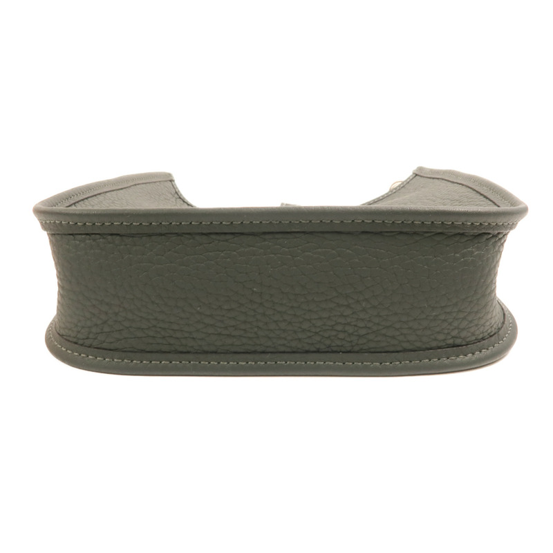 HERMES Clemence皮革Evelyne TPM銀扣肩背袋Vert Fonce-3