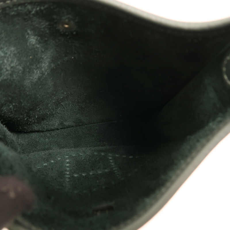 HERMES Clemence皮革Evelyne TPM銀扣肩背袋Vert Fonce-4