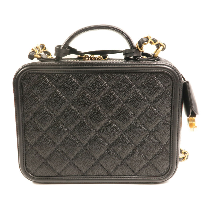 CHANEL 牛皮皮革Vanity Case金扣手挽肩背兩用袋-1