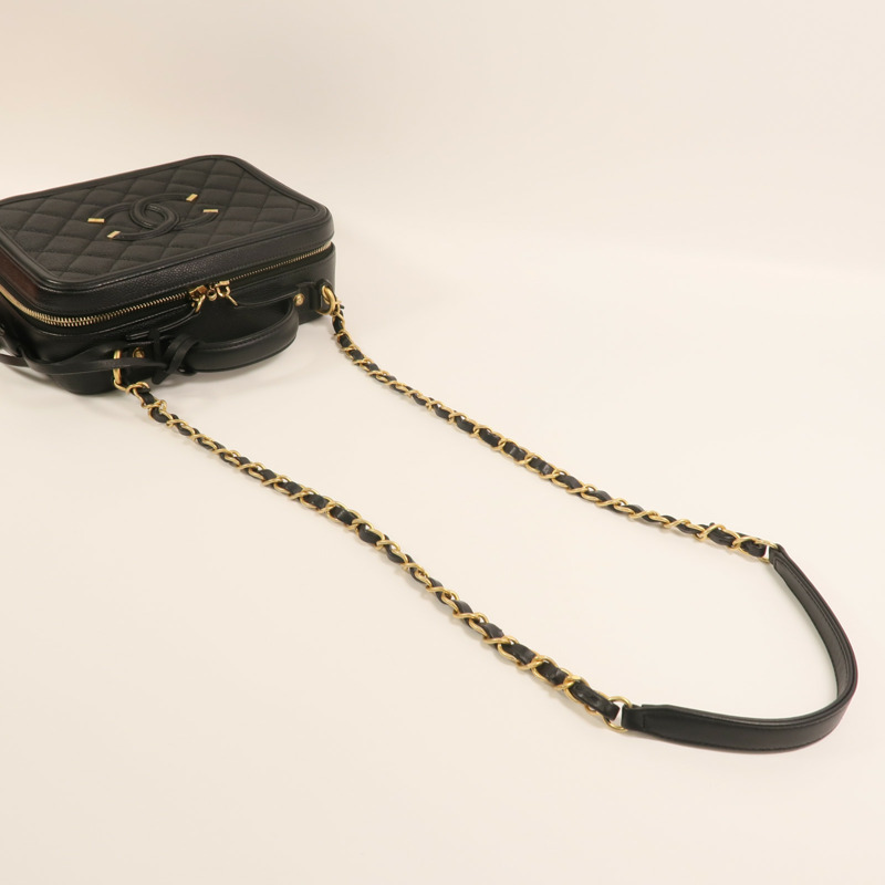 CHANEL 牛皮皮革Vanity Case金扣手挽肩背兩用袋-7