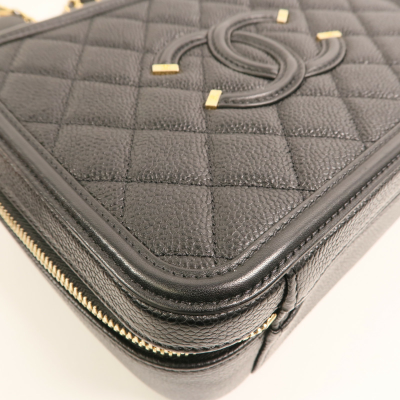 CHANEL 牛皮皮革Vanity Case金扣手挽肩背兩用袋-13