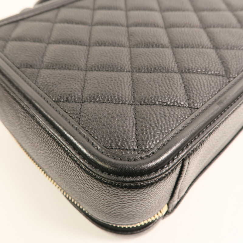 CHANEL 牛皮皮革Vanity Case金扣手挽肩背兩用袋-15