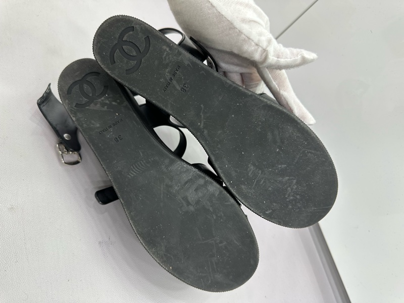 Chanel雙C logo羅馬厚底涼鞋 38碼-3