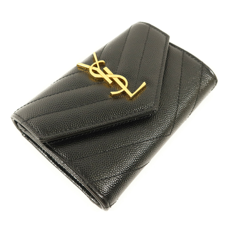 SAINT LAURENT 牛皮皮革Cassandre Matelasse Small Wallet錢包-2