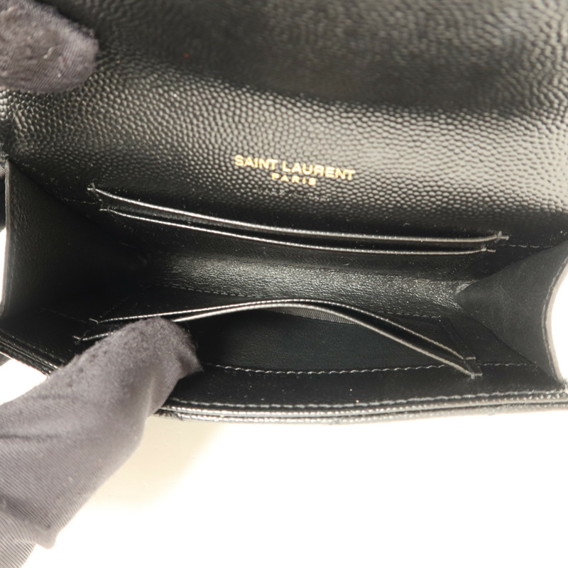 SAINT LAURENT 牛皮皮革Cassandre Matelasse Small Wallet錢包-4