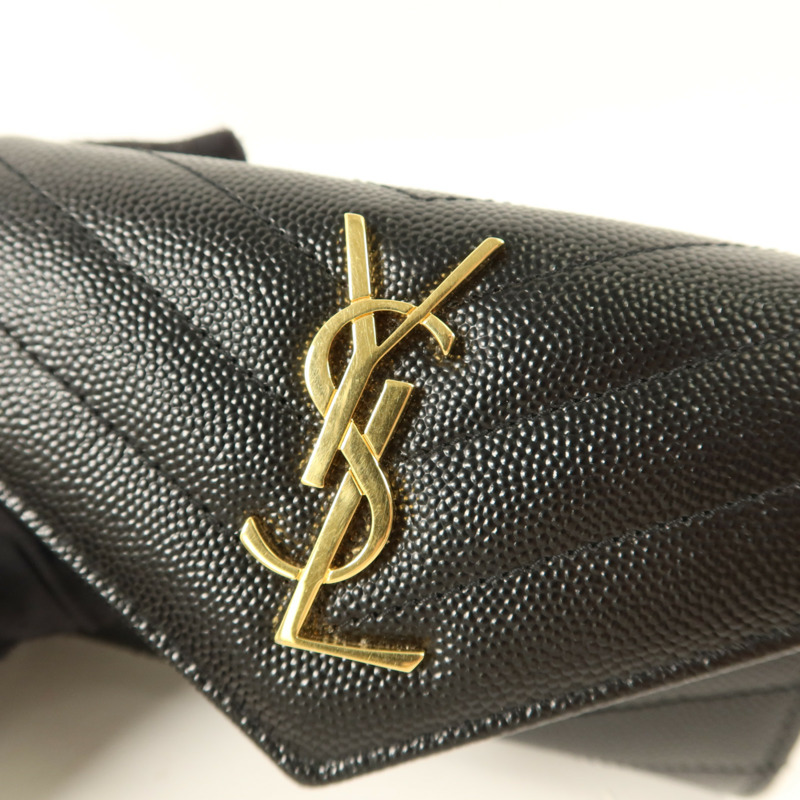 SAINT LAURENT 牛皮皮革Cassandre Matelasse Small Wallet錢包-7